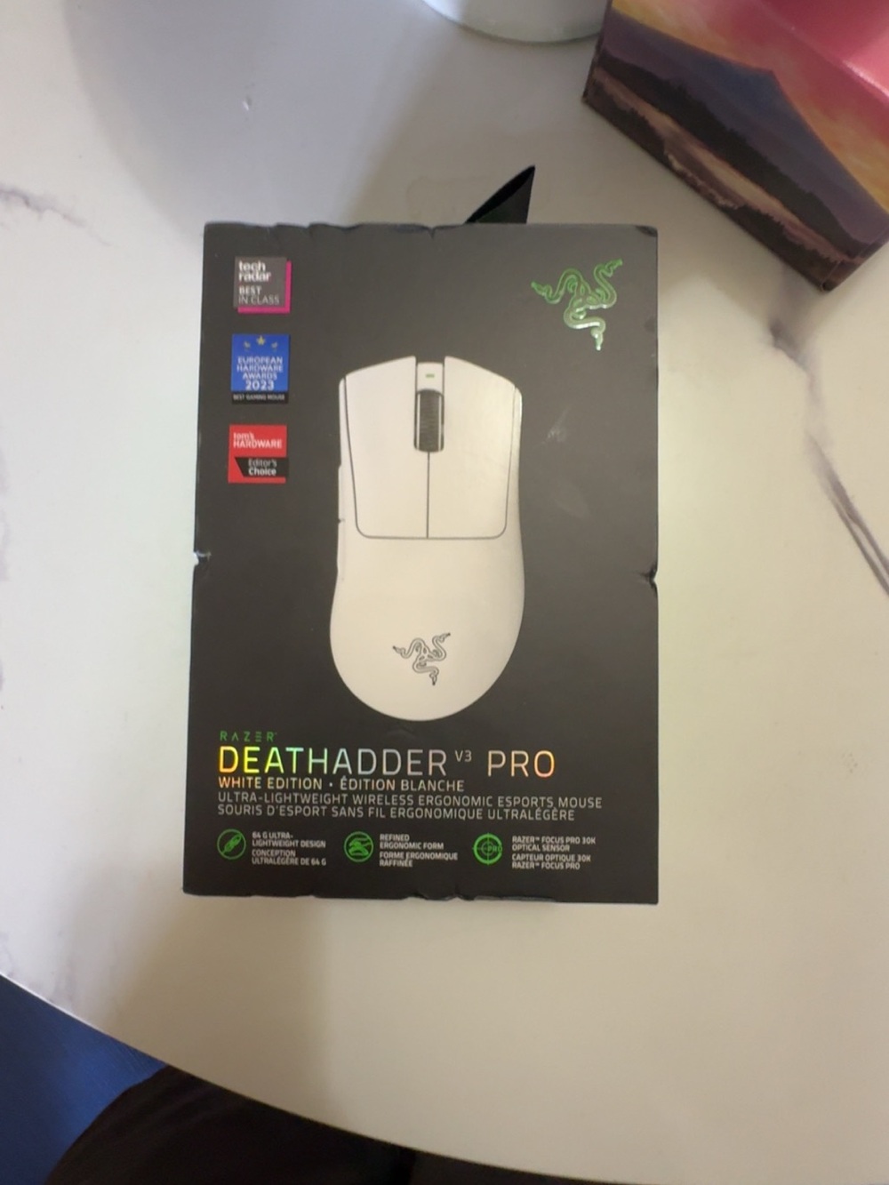 Razer DeathAdder V3 Pro Wireless Gaming Mouse - White Edition